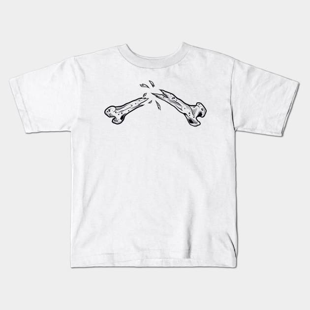 broken bones Kids T-Shirt by Adorline